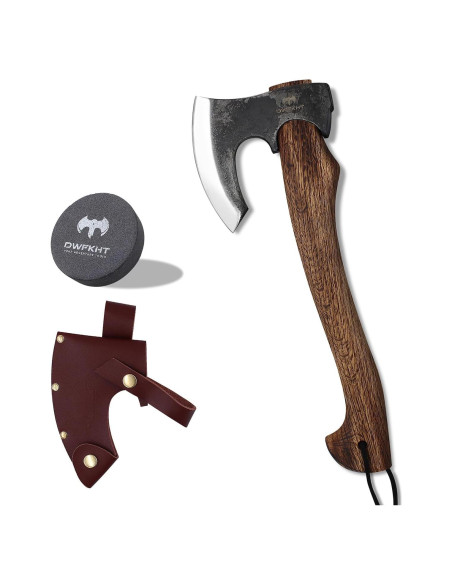 Hacha de Camping DWFKHT 39.9 cm Acero al Carbono con Funda