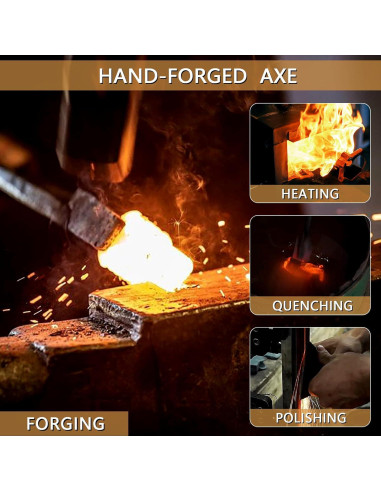 Hacha de Camping DWFKHT 39.9 cm Acero al Carbono con Funda