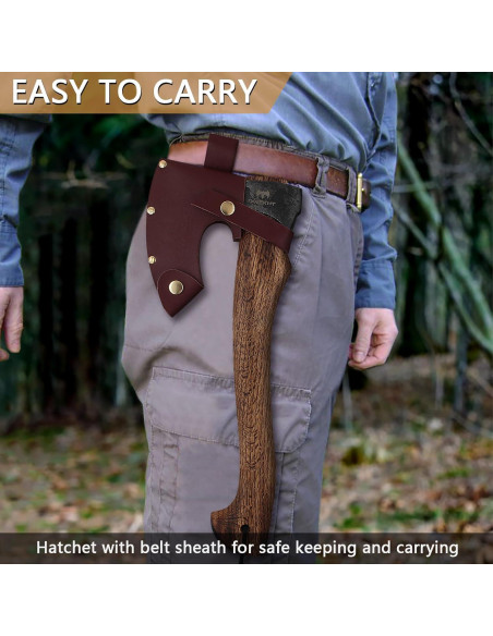 Hacha de Camping DWFKHT 39.9 cm Acero al Carbono con Funda