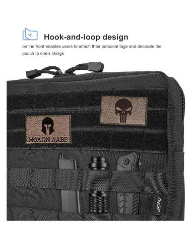 Bolsa Administrativa Táctica ProCase Molle 29x20 cm Negra