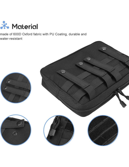 Bolsa Administrativa Táctica ProCase Molle 29x20 cm Negra