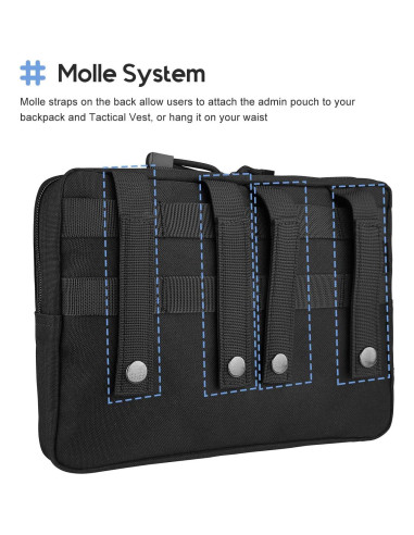 Bolsa Administrativa Táctica ProCase Molle 29x20 cm Negra