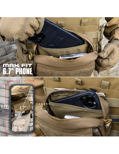Bolsa Administrativa Molle Táctica WYNEX Caqui 3 Compartimentos