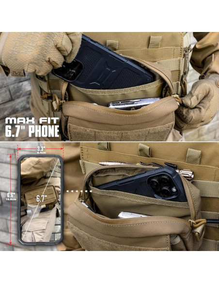 Bolsa Administrativa Molle Táctica WYNEX Caqui 3 Compartimentos