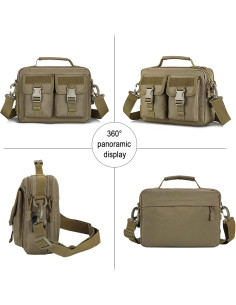 Bolsa Mensajera Táctica Huntvp de Nylon con Puerto USB 26.9x20.1cm 2