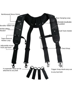 Cinturón de Herramientas KUNN con Tirantes Acolchados Negro 2