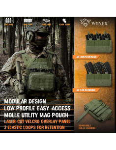 Bolsa Administrativa Canguro WYNEX Modular 23x5x16cm Verde 2