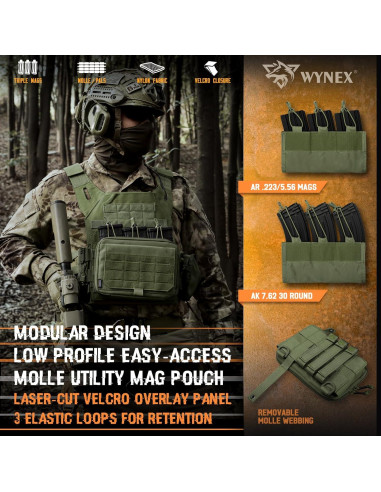 Bolsa Administrativa Canguro WYNEX Modular 23x5x16cm Verde