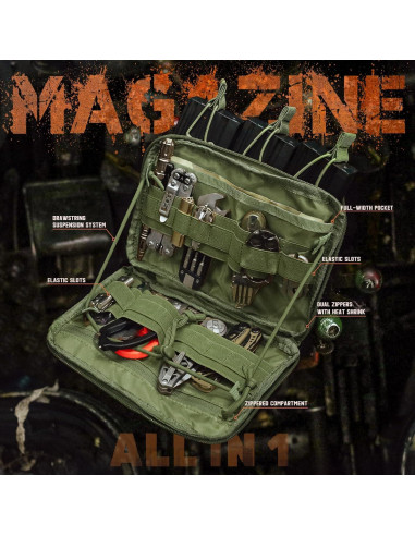 Bolsa Administrativa Canguro WYNEX Modular 23x5x16cm Verde