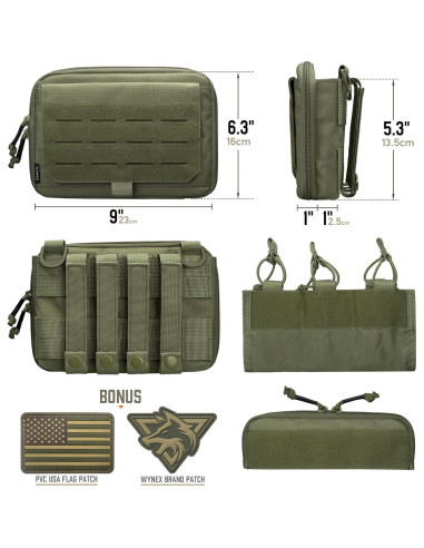Bolsa Administrativa Canguro WYNEX Modular 23x5x16cm Verde