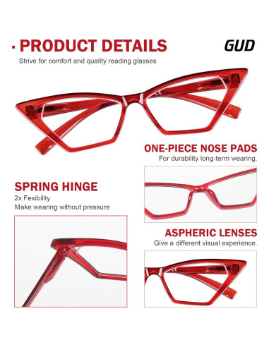 Gafas de Lectura Sobredimensionadas GUD 10 Paquetes Mujeres