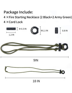 Collar de Supervivencia PSKOOK con Iniciador de Fuego - 4 Piezas 2