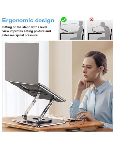 Soporte de Laptop Ajustable SAUNUOWL Negro 360 hasta 17.3" 2