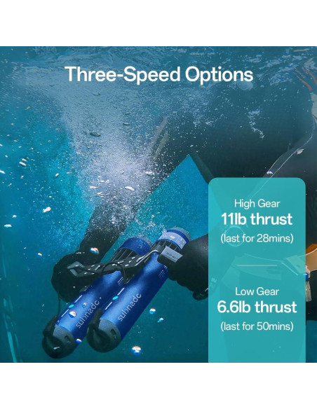 Scooter Submarino Waydoo Subnado Lite Azul, Compacto y Portátil