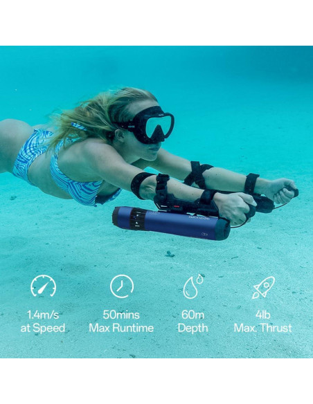 Scooter Submarino Waydoo Subnado Lite Azul, Compacto y Portátil