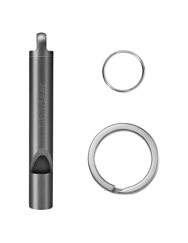 Silbato de Emergencia Titanio Tibitdeer 120dB con Anillos