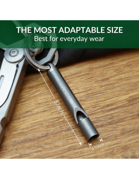 Silbato de Emergencia Titanio Tibitdeer 120dB con Anillos