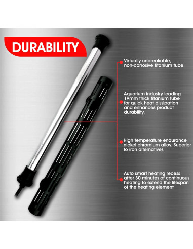 Calentador de Acuario de Titanio Finnex STE 200W con Controlador