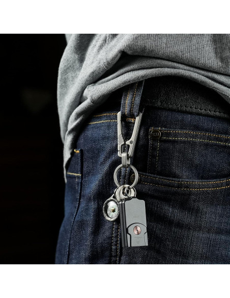Clip de Llavero de Titanio KeyUnity KM04, Mosquetón EDC 76mm