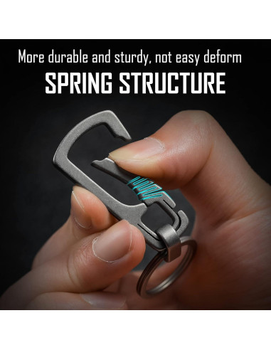 Clip de Llavero de Titanio KeyUnity KM04, Mosquetón EDC 76mm