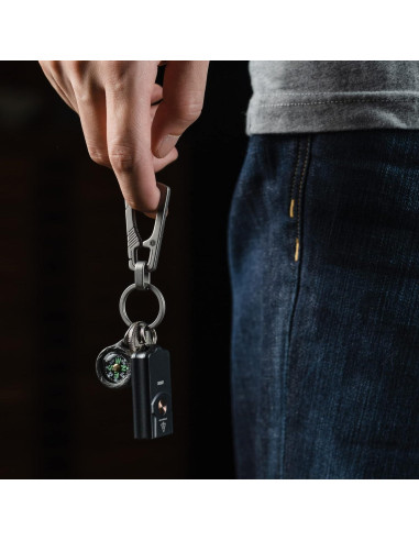 Clip de Llavero de Titanio KeyUnity KM04, Mosquetón EDC 76mm