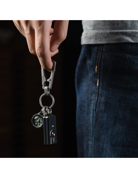 Clip de Llavero de Titanio KeyUnity KM04, Mosquetón EDC 76mm