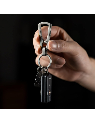 Clip de Llavero de Titanio KeyUnity KM04, Mosquetón EDC 76mm