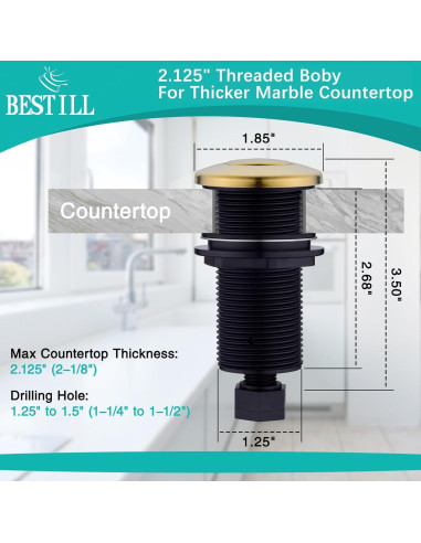 Botón de Descarga de Basura BESTILL, Interruptor de Aire 9.14 cm