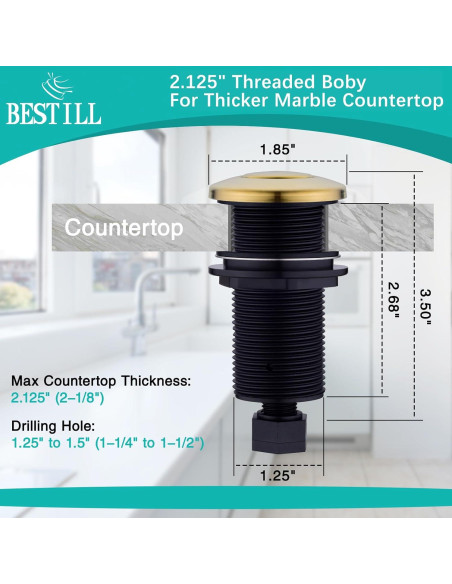 Botón de Descarga de Basura BESTILL, Interruptor de Aire 9.14 cm