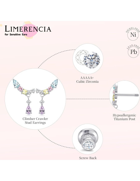 Pendientes de Titanio Hipoalergénicos G23 20G con Zirconia