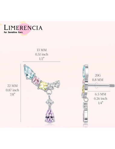 Pendientes de Titanio Hipoalergénicos G23 20G con Zirconia