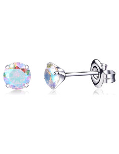 Pendientes de Titanio Hipoalergénicos 5mm Aurora Borealis