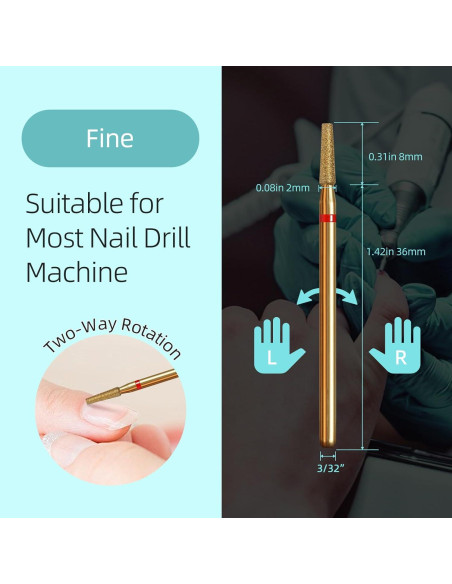 Broca Limpiadora de Cutículas 2mm hytoos - Titanio Fino
