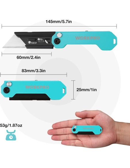 Cuchillo Utility Plegable WORKPRO EDC Acero Inoxidable 8.4cm Cuchillo Utility Plegable WORKPRO EDC Acero Inoxidable 8.4cm