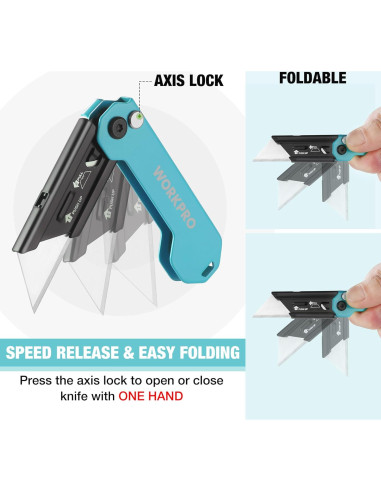 Cuchillo Utility Plegable WORKPRO EDC Acero Inoxidable 8.4cm