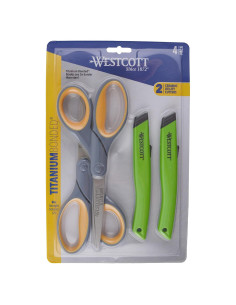 Tijeras Westcott 20.32 cm Titanio + Cortador Cerámica 4 Pzas