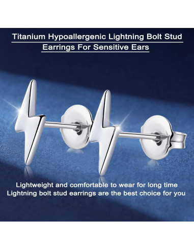 Pendientes de Stud de Titanio Hipoalergénicos para Mujeres - Rayo
