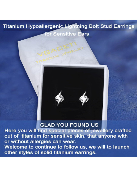 Pendientes de Stud de Titanio Hipoalergénicos para Mujeres - Rayo