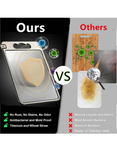 Tabla de Cortar de Titanio Ufardy 36.8x25.4cm Antideslizante 2