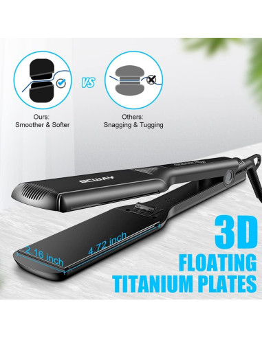 Plancha de Pelo Profesional BCWAY Titanio Flotante 5 Temperaturas
