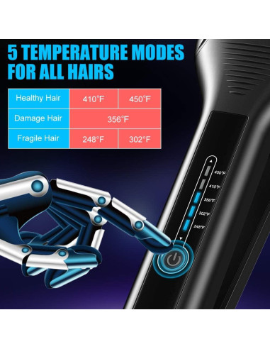 Plancha de Pelo Profesional BCWAY Titanio Flotante 5 Temperaturas