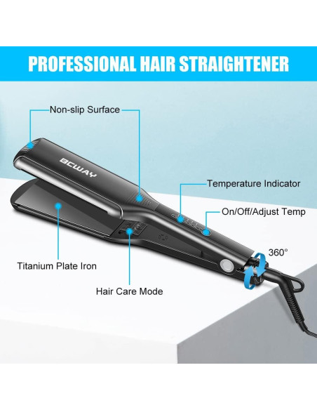Plancha de Pelo Profesional BCWAY Titanio Flotante 5 Temperaturas