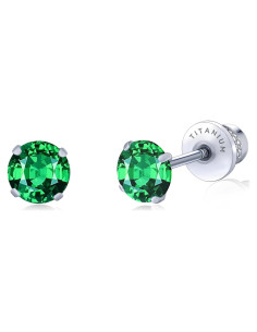 Pendientes de Titanio Hipoalergénicos Limerencia 5mm con Respaldo de Tornillo