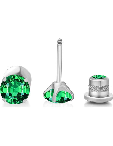 Pendientes de Titanio Hipoalergénicos Limerencia 5mm con Respaldo de Tornillo