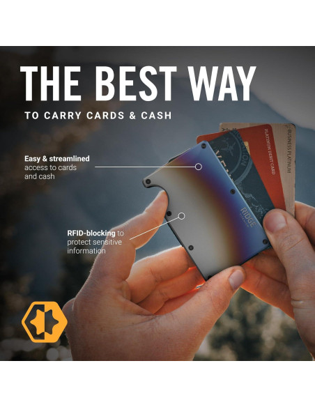 Billetera Ridge para hombres con bloqueo RFID - Titanio quemado Billetera Ridge para hombres con bloqueo RFID - Titanio quemado