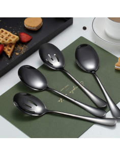 Juego de Servicio de Placas de Titanio Negro Kyraton - 4 Piezas 2