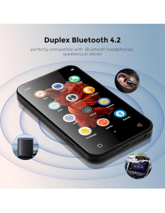 Reproductor MP3 Bluetooth TIMMKOO Q3E 72GB Pantalla Táctil 4" 2