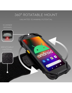 Dispositivo Android Chainway C90 con guante lector 2D/1D 2