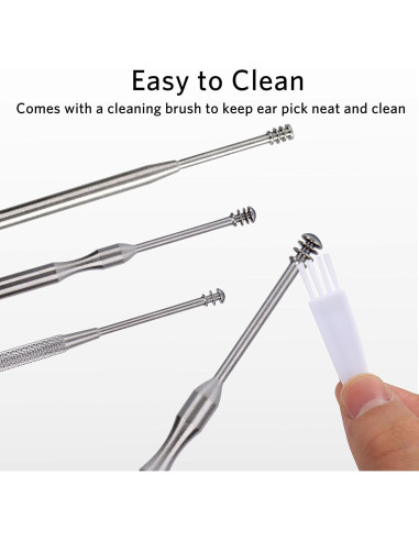 Juego de 3 Palas para Oídos Geengle - Acero Inoxidable