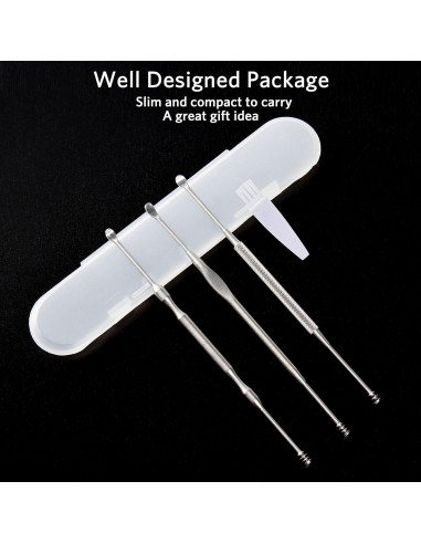 Juego de 3 Palas para Oídos Geengle - Acero Inoxidable